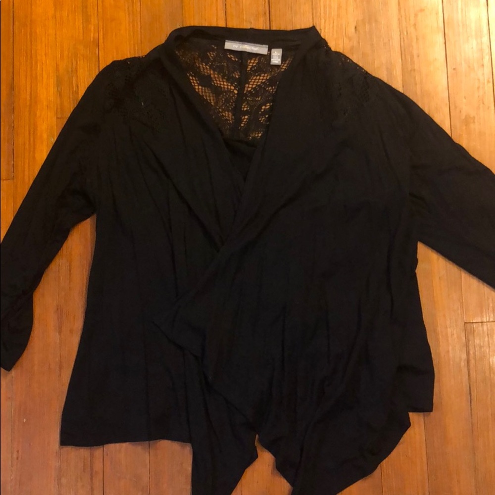 Black lack cut out cardigan
